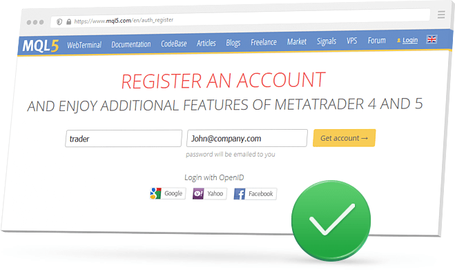 An MQL5.com account for subscribing to trading signals